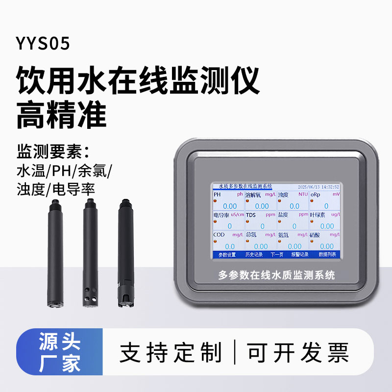 飲用水水質(zhì)監(jiān)測參數(shù)(水溫、ph、余氯、濁度、電導(dǎo)率)